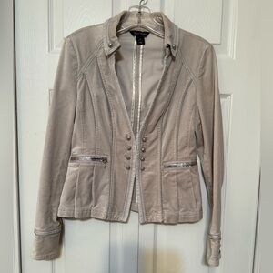 White House Black Market Women's Gray Velvet Blazer